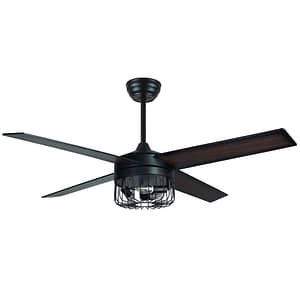 2025L - 3-Light Industrial, Wood Led Ceiling Fan with Remote