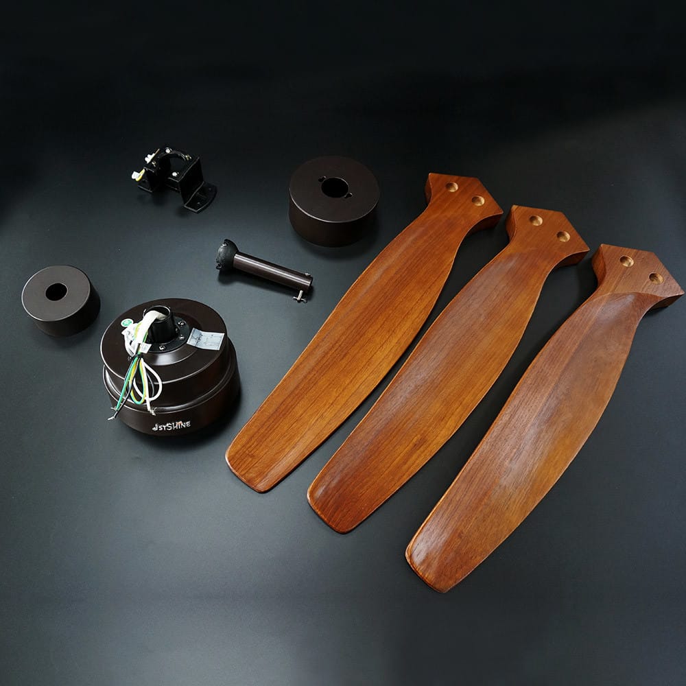 2065B - Luxury DC Motor Wooden Finish Ceiling Fan 52 - Image 3